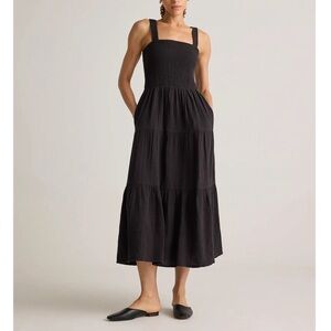 strapless open back dress Johanna Pleated Twill Midi Dress in Blush main image 0